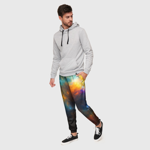 Мужские брюки 3D с принтом Небесная картина, фото на моделе #1