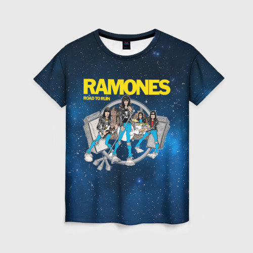 Женская футболка 3D с принтом Ramones Road to ruin, вид спереди #2
