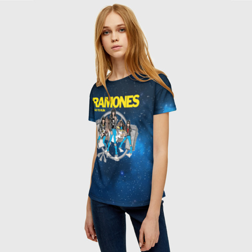 Женская футболка 3D с принтом Ramones Road to ruin, фото на моделе #1