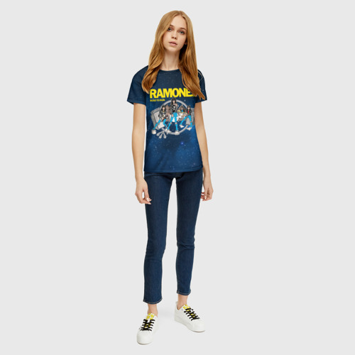 Женская футболка 3D с принтом Ramones Road to ruin, вид сбоку #3