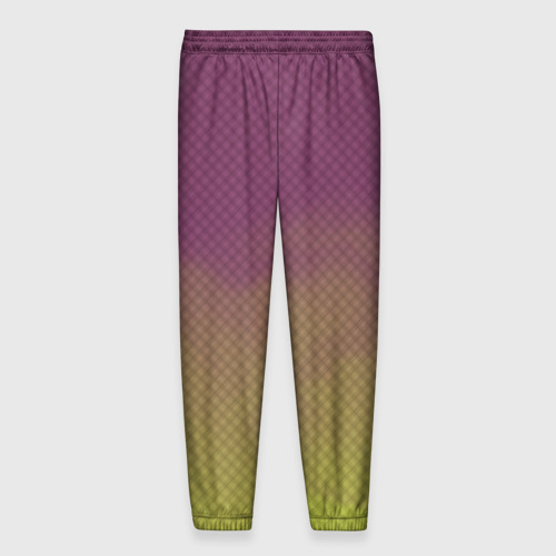 Мужские брюки 3D с принтом Розово-зеленый дым - Хуф и Ся, вид сзади #1
