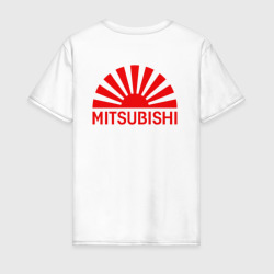 Футболка с принтом Mitsubishi sign для мужчины, вид сзади №1. Цвет основы: белый