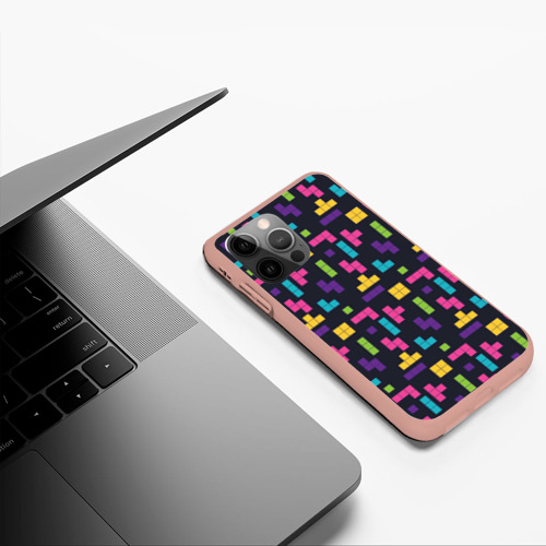 Чехол для iPhone 12 Pro Max с принтом Красочная иллюстрация блоков тетриса, фото #5