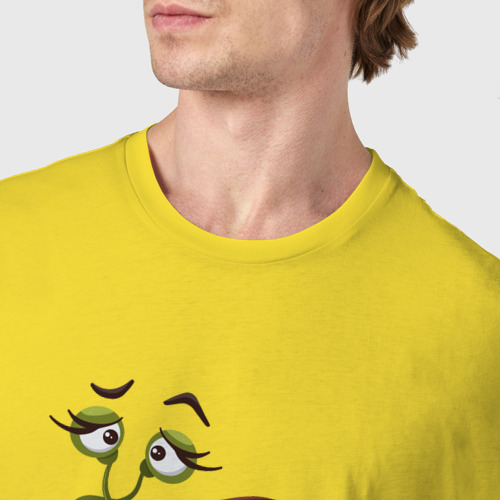 Мужская футболка хлопок Зеленая улиточка, цвет желтый - фото 6