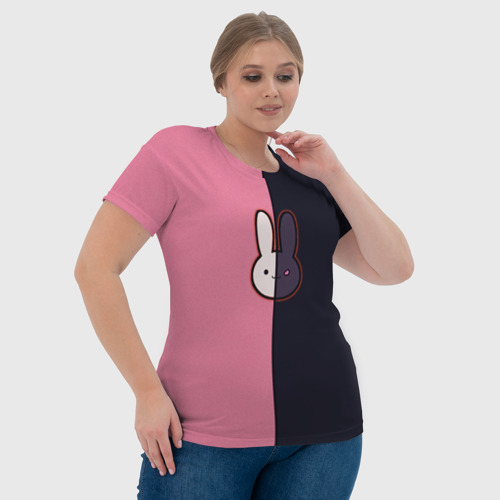 Женская футболка 3D с принтом Ребенок идола - Кролик лого, фото #4