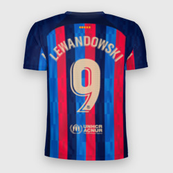 Мужская футболка 3D Slim Роберт Левандовский Барселона форма 22-23 домашняя
