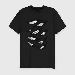 Мужская футболка хлопок Slim Vintage devil fox eye