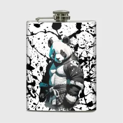 Фляга Panda samurai on the background of blots