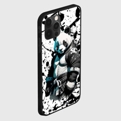 Чехол для iPhone 12 Pro Max Panda samurai on the background of blots - фото 2