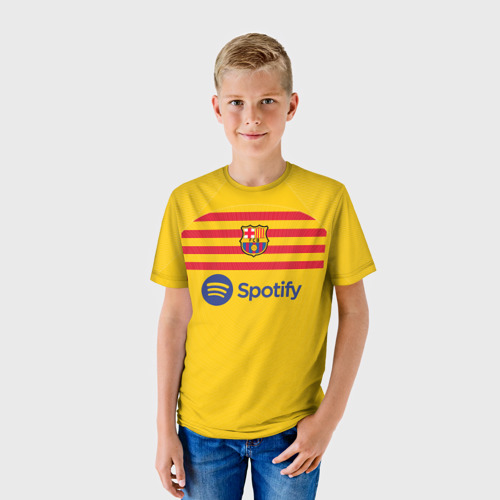 Детская футболка 3D Лионель Месси Барселона форма 22-23 третья, цвет 3D печать - фото 3