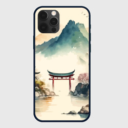 Чехол для iPhone 12 Pro Max Японский пейзаж - акварель