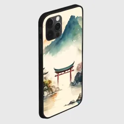 Чехол для iPhone 12 Pro Max Японский пейзаж - акварель - фото 2