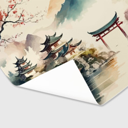Бумага для упаковки 3D Японский пейзаж - акварель - фото 2