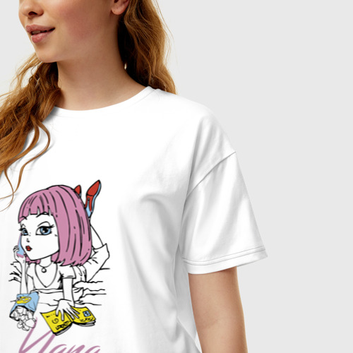 Женская футболка хлопок Oversize Yana - Pulp Fiction, цвет белый - фото 3