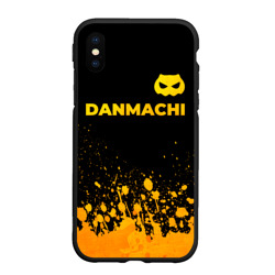Чехол для iPhone XS Max матовый DanMachi - gold gradient: символ сверху