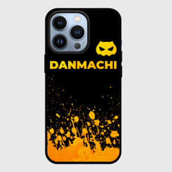 Чехол для iPhone 13 Pro DanMachi - gold gradient: символ сверху