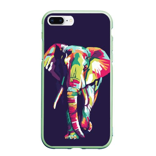 Чехол для iPhone 7Plus/8 Plus матовый По улице слона водили, цвет салатовый
