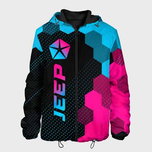 Мужская куртка 3D Jeep - neon gradient: по-вертикали, цвет 3D печать