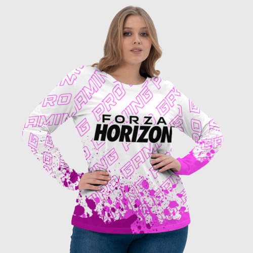 Женский лонгслив 3D Forza Horizon pro gaming: символ сверху, цвет 3D печать - фото 6