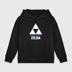 Детское худи Oversize хлопок Zelda в стиле glitch и баги графики