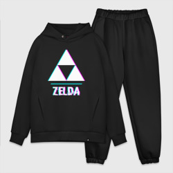 Мужской костюм oversize хлопок Zelda в стиле glitch и баги графики