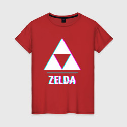 Светящаяся женская футболка Zelda в стиле glitch и баги графики