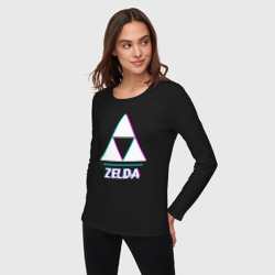 Женский лонгслив хлопок Zelda в стиле glitch и баги графики - фото 2