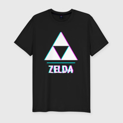 Мужская футболка хлопок Slim Zelda в стиле glitch и баги графики