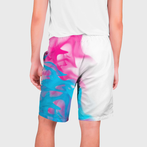 Мужские шорты 3D с принтом Zelda neon gradient style: по-вертикали, вид сзади #1