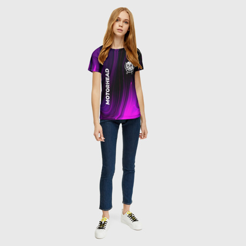 Женская футболка 3D Motorhead violet plasma, цвет 3D печать - фото 5