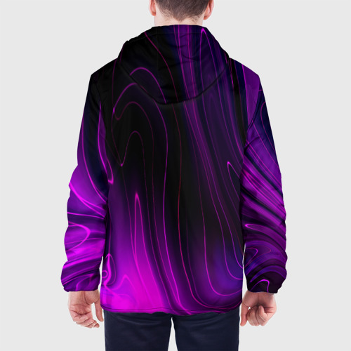 Мужская куртка 3D с принтом Motorhead violet plasma, вид сзади #2