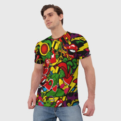 Мужская футболка 3D Хиппи, знаки, позитифф - фото 2