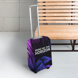 Чехол для чемодана 3D Bring Me the Horizon neon monstera - фото 2
