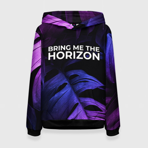 Женская толстовка 3D Bring Me the Horizon neon monstera, цвет 3D печать