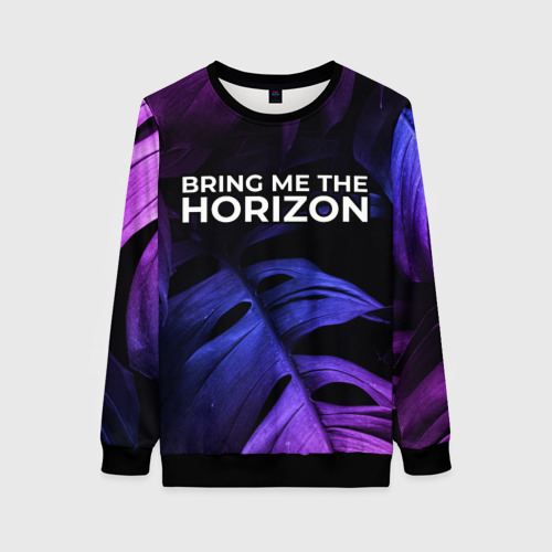 Женский свитшот 3D Bring Me the Horizon neon monstera, цвет 3D печать