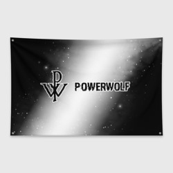 Флаг-баннер Powerwolf glitch на светлом фоне: надпись и символ