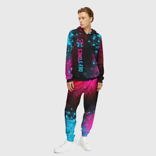 Мужской костюм с толстовкой 3D Deftones - neon gradient: по-вертикали, цвет черный - фото 3