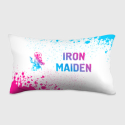 Подушка 3D антистресс Iron Maiden neon gradient style: надпись и символ