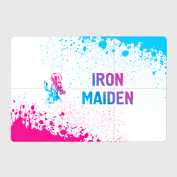 Магнитный плакат 3Х2 Iron Maiden neon gradient style: надпись и символ
