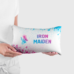 Подушка 3D антистресс Iron Maiden neon gradient style: надпись и символ - фото 2