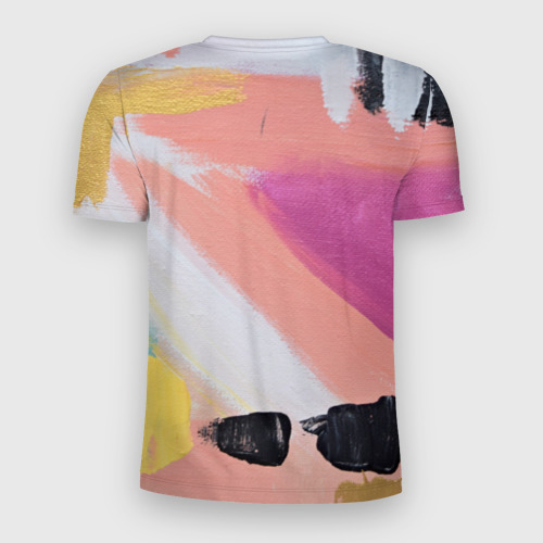 Мужская футболка 3D Slim с принтом Масляные краски, вид сзади #1