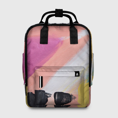 Женский рюкзак 3D с принтом Масляные краски, вид спереди #2