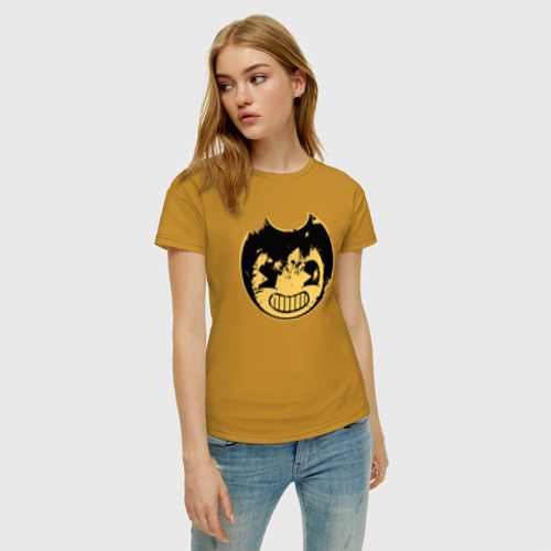 Женская футболка хлопок с принтом Потрёпанная Бенди, фото на моделе #1