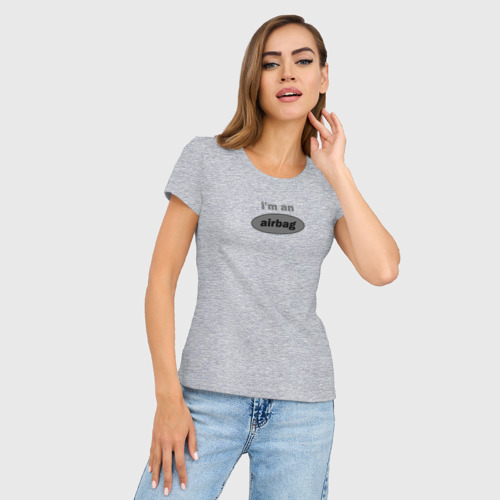 Женская футболка хлопок Slim Airbag, цвет меланж - фото 3