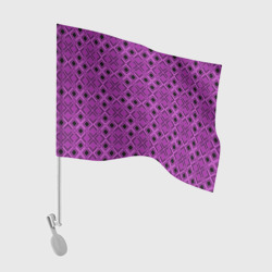 Флаг для автомобиля Геометрический узор в пурпурных и лиловых тонах