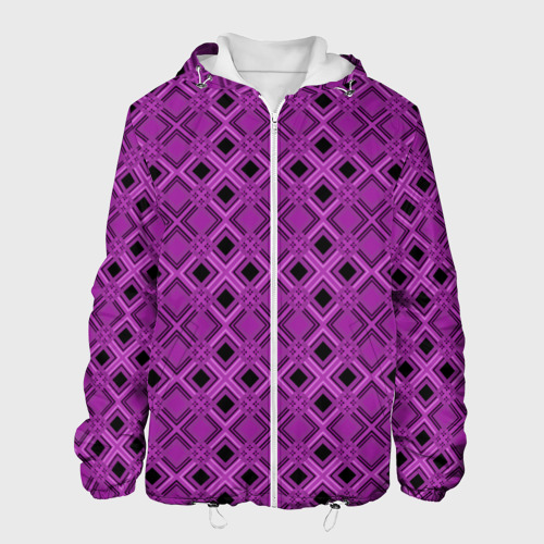 Мужская куртка 3D Геометрический узор в пурпурных и лиловых тонах, цвет 3D печать