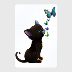Магнитный плакат 2Х3 Милый котёнок с бабочками