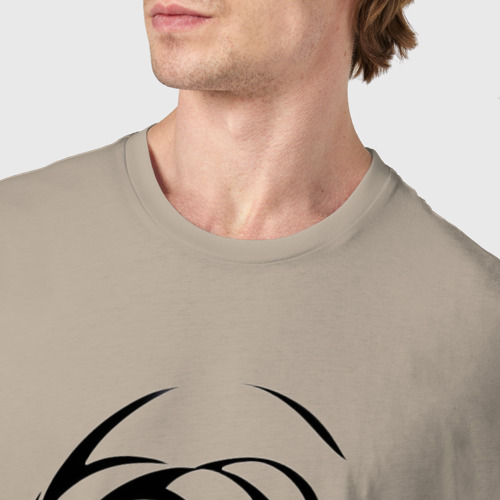 Мужская футболка хлопок с принтом Крадущийся леопард, фото #4