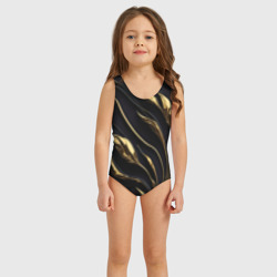 Детский купальник 3D Золотой орнамент на черном
