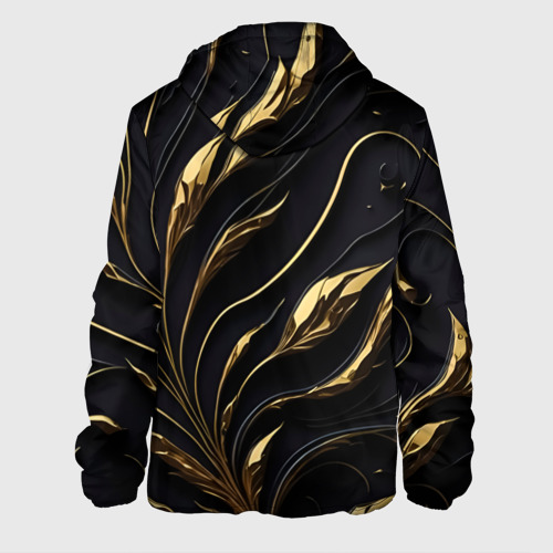Мужская куртка 3D Золотой орнамент на черном, цвет 3D печать - фото 2